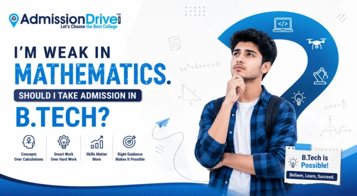 I'm Weak in Mathematics. Should I Take Admission in B.Tech? I'm Weak in Mathematics. Should I Take Admission in B.Tech?