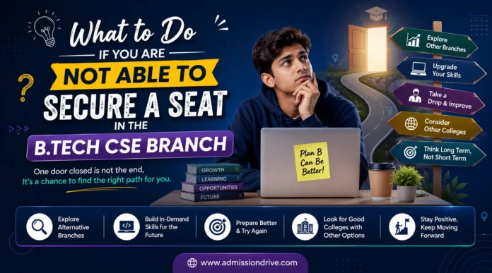 What to Do If You Are Not Able to Secure a Seat in the B.Tech CSE Branch What to Do If You Are Not Able to Secure a Seat in the B.Tech CSE Branch